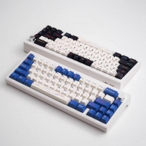 emo Blue / Black 104+25 Full PBT Dye-subbed Keycaps Set for Cherry MX Mechanical Gaming Keyboard